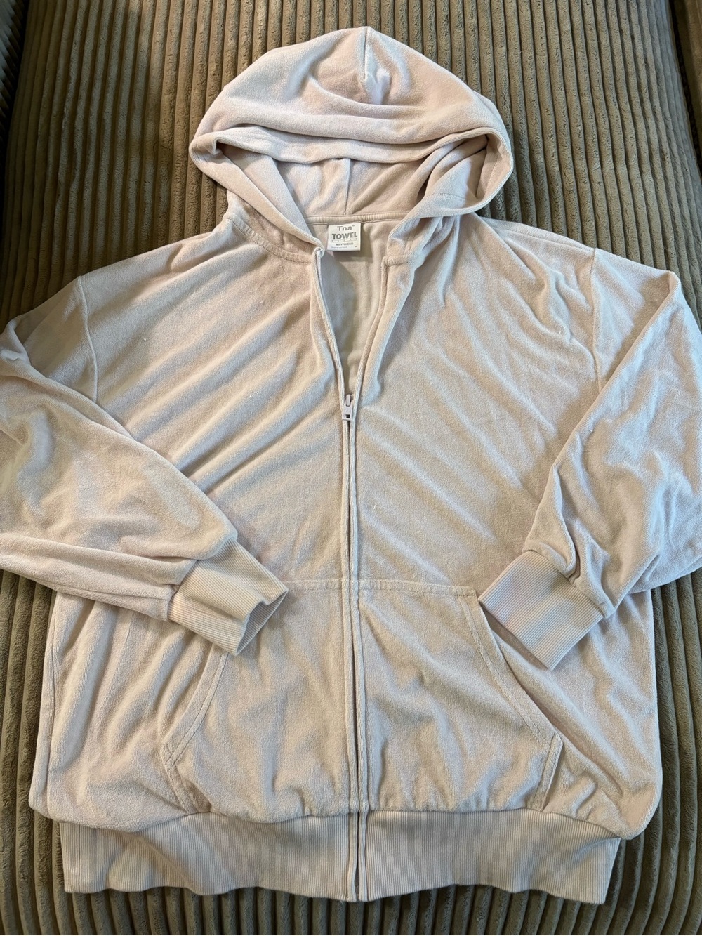 Aritzia Tna Lavender Towel Boyfriend Zip Up